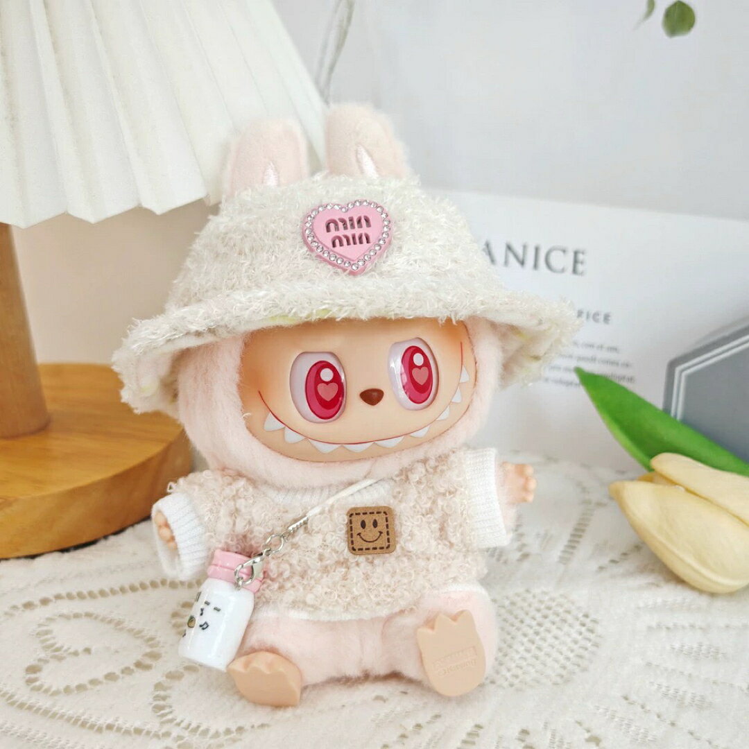 A064645新品3点セット ワンピースlabubuラブブぬいぐるみ服17cm着せ替え着ぐるみ