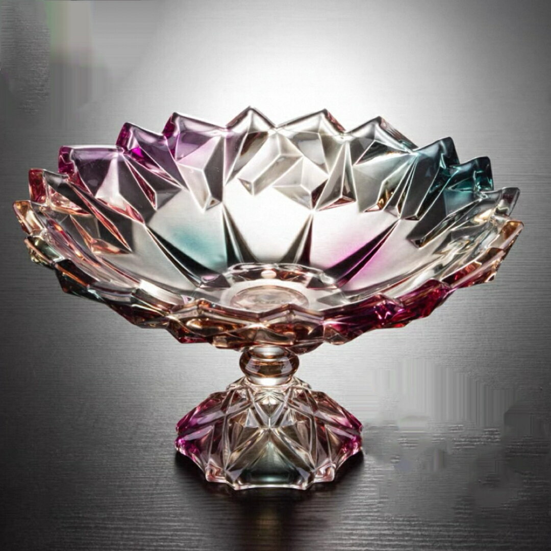 A064672高級果物皿　ガラス盛り皿 お菓子皿、フルーツプレート 豪華 果物カゴ お菓子鉢