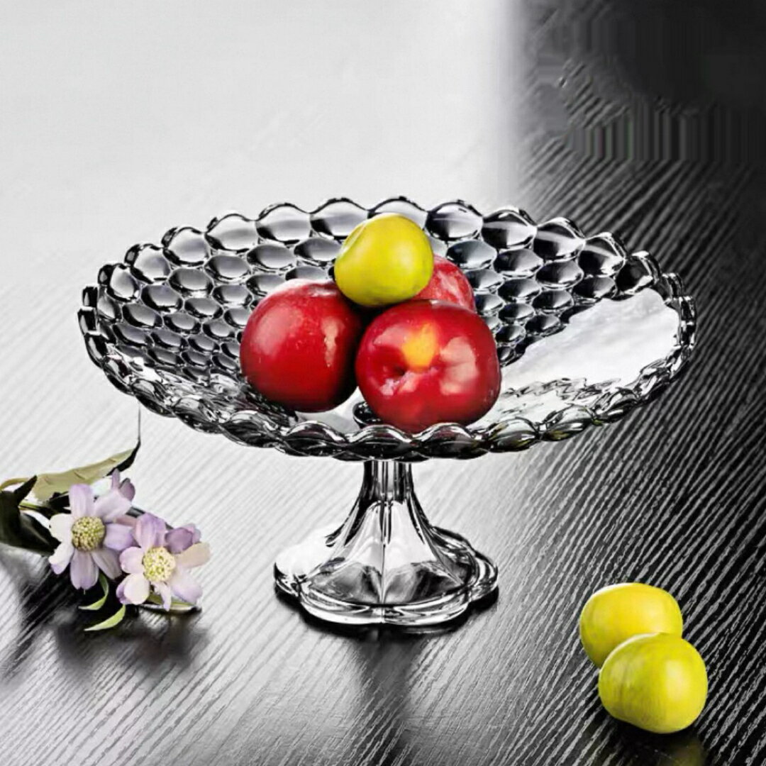 A064691高級果物皿　ガラス盛り皿 お菓子皿、フルーツプレート 豪華 果物カゴ お菓子鉢