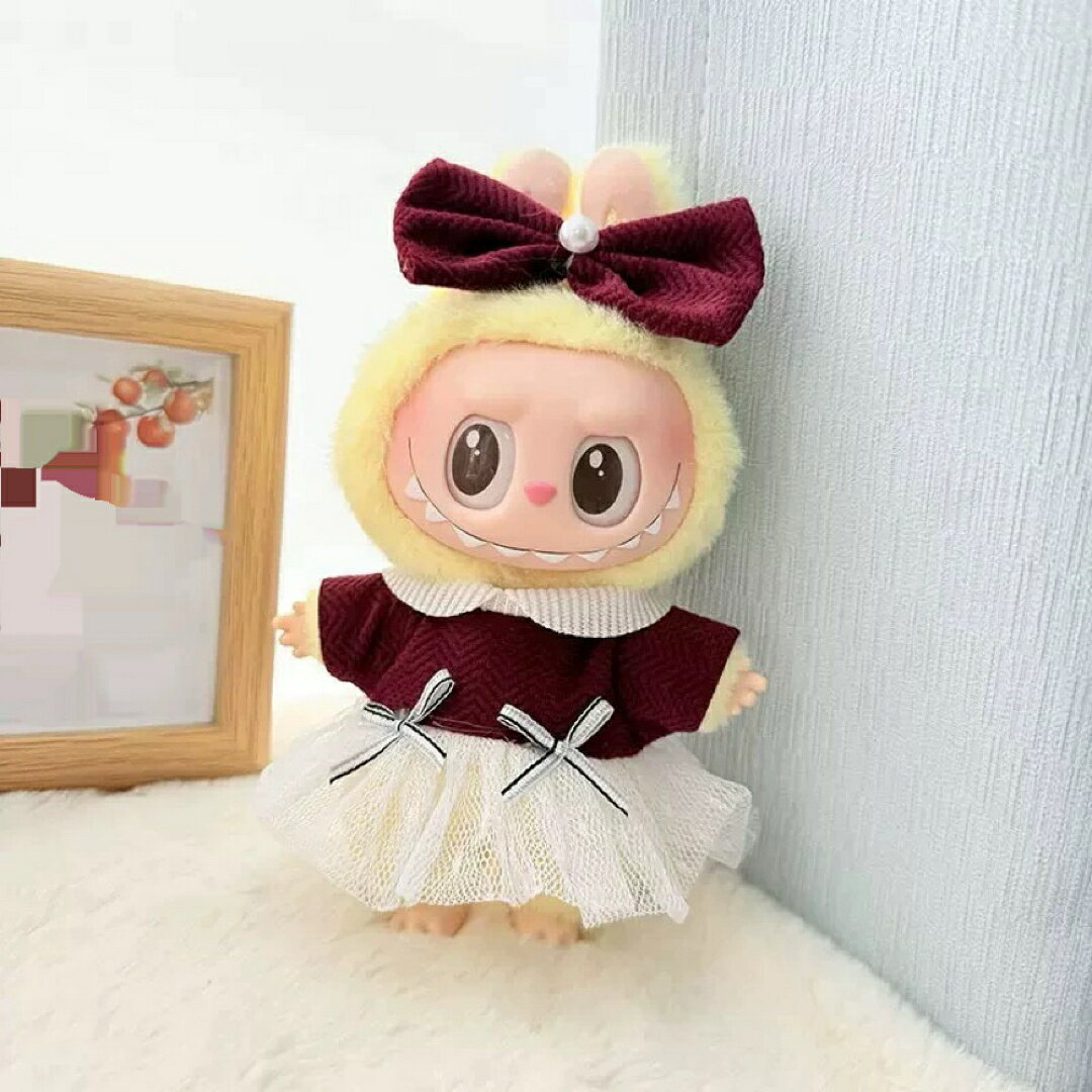 A064708ワンピース髪飾り2点セットlabubuラブブぬいぐるみ服17cm着せ替え着ぐるみ