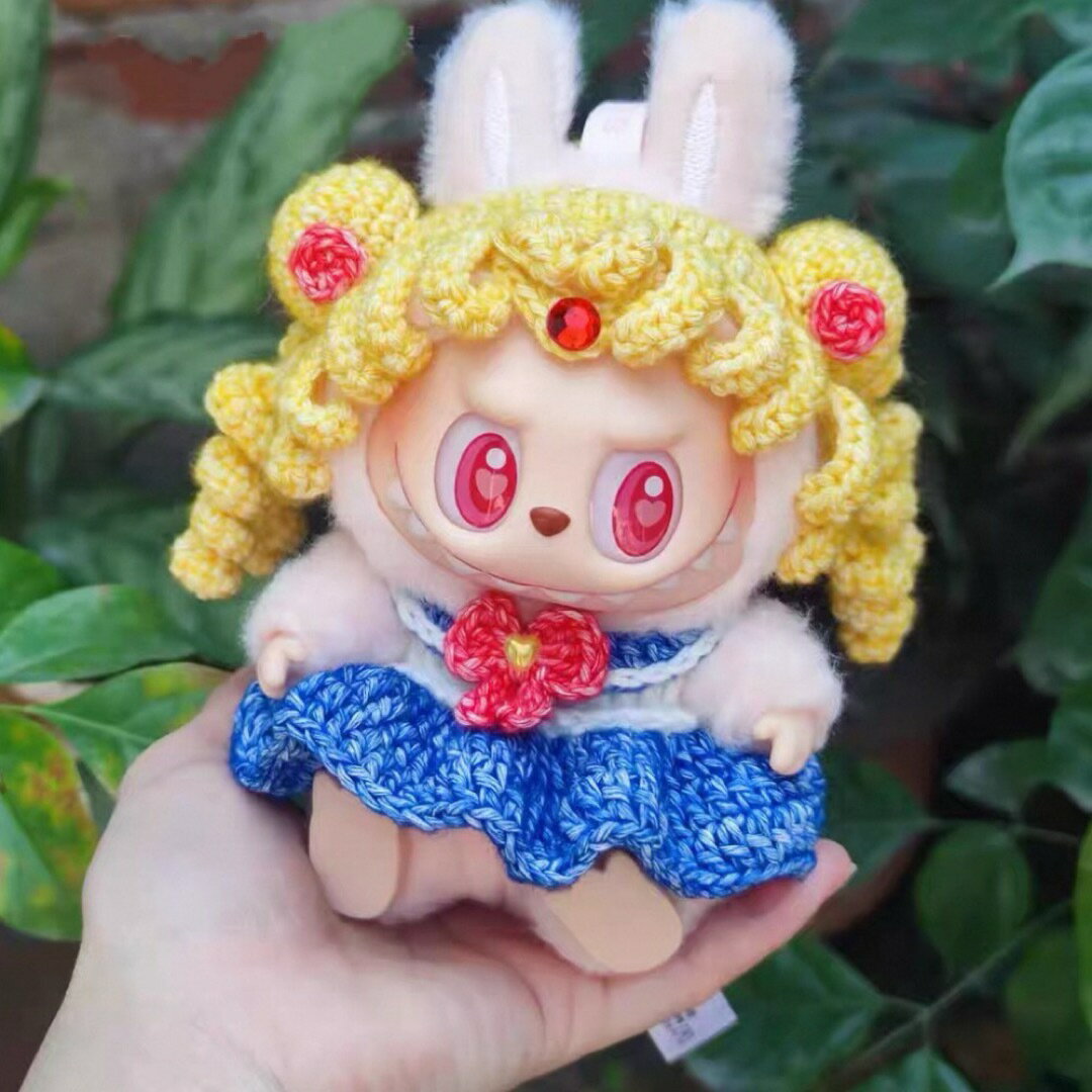 A064713新品ワンピース可愛いlabubuラブブぬいぐるみ服17cm着せ替え着ぐるみ