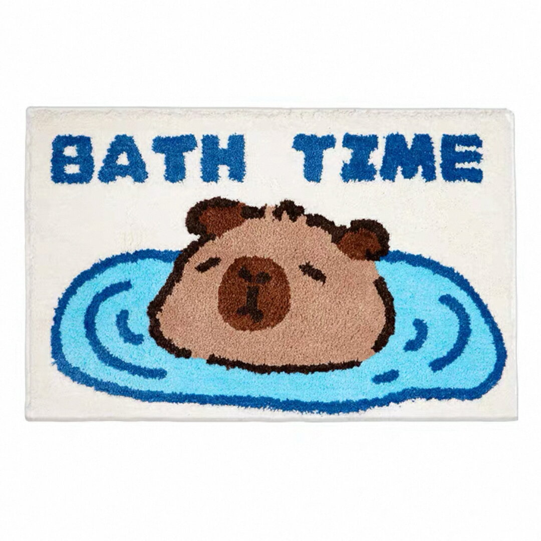 A064749バスマット カピバラ 動物柄 室内マット滑り止め吸水 洗面所マット玄関マット