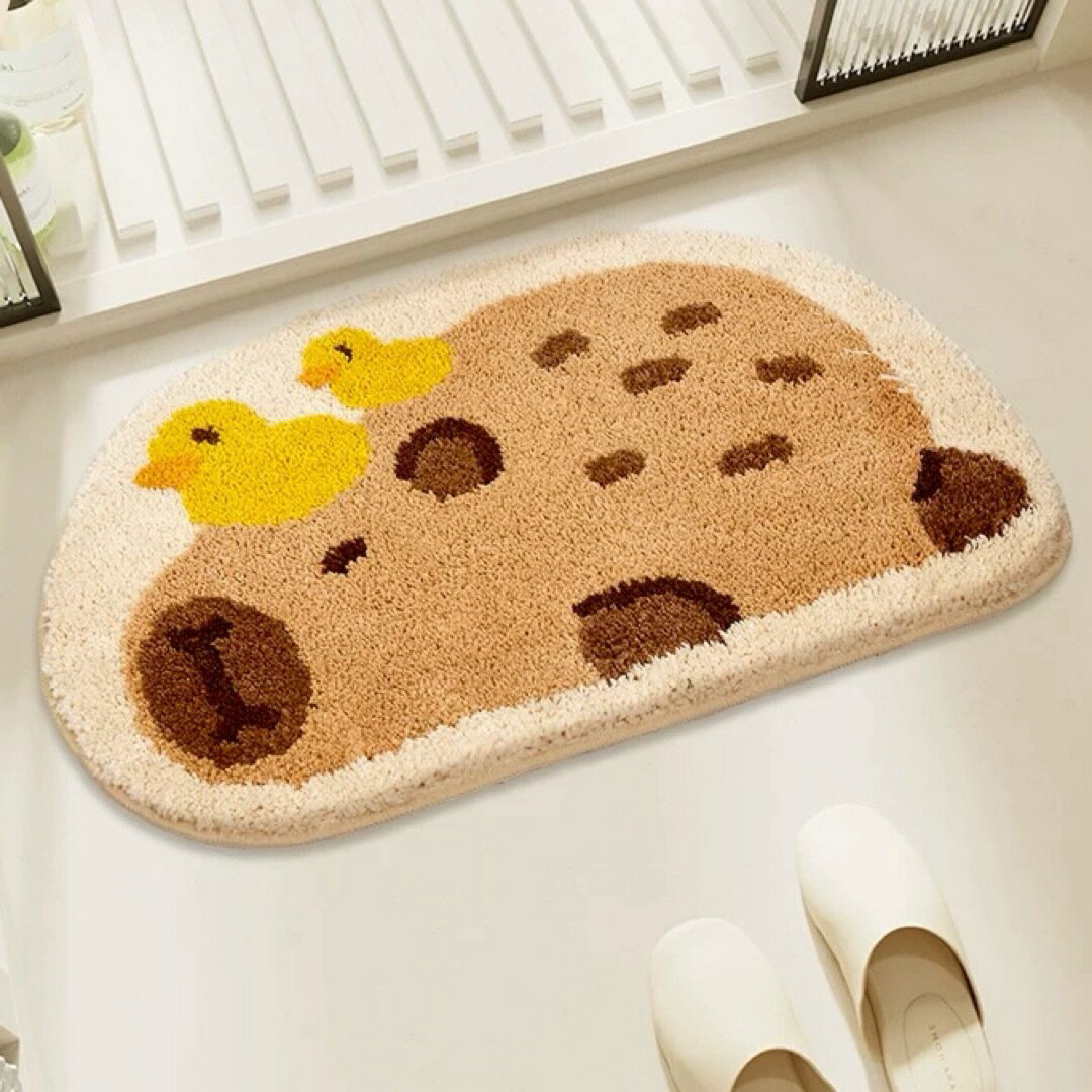 A064750バスマット カピバラ 動物柄 室内マット滑り止め吸水 洗面所マット玄関マット
