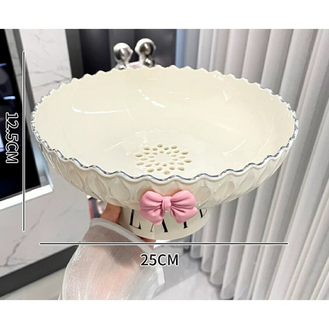 A064924排水穴付き 脚付きフルーツボウル プラスチック製 おしゃれ果物トレー 果物皿 [2]