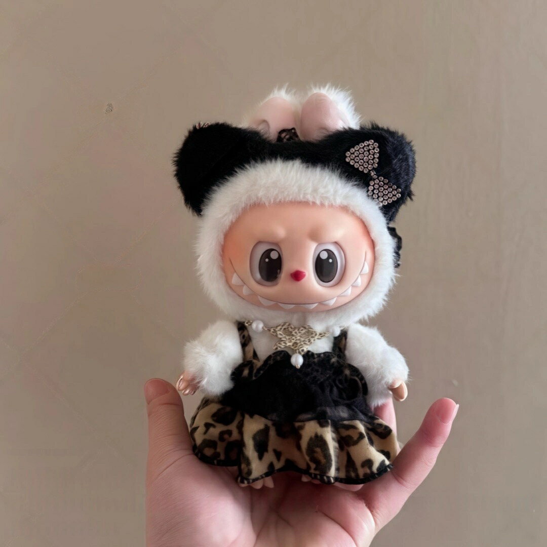 A064992リボンワンピース3点セットlabubuラブブぬいぐるみ服17cm着せ替え着ぐるみ