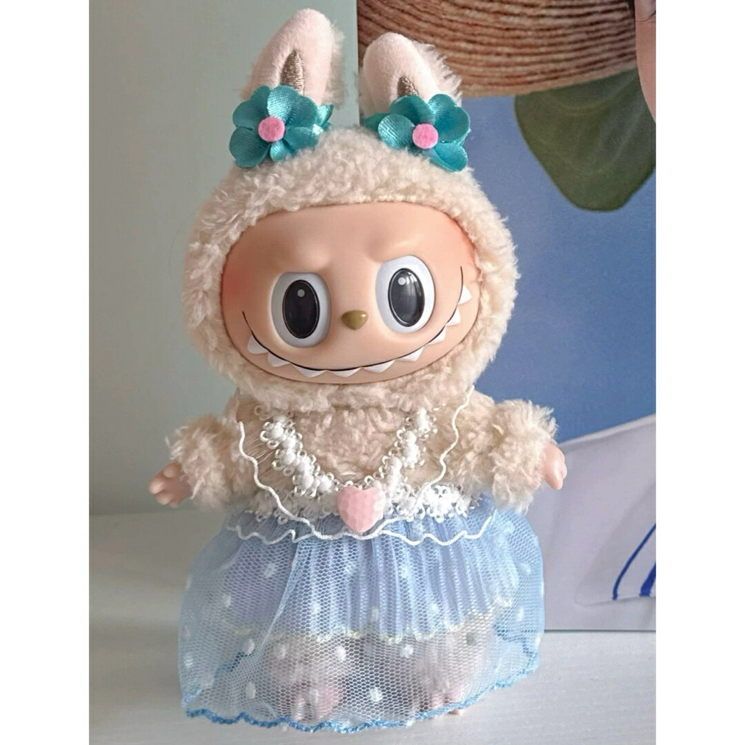 A065036新品ワンピース2点セットlabubuラブブぬいぐるみ服17cm着せ替え着ぐるみ