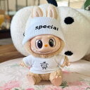 A065051白Tシャツと帽子2点セットlabubuラブブぬいぐるみ服17cm着せ替え着ぐるみ