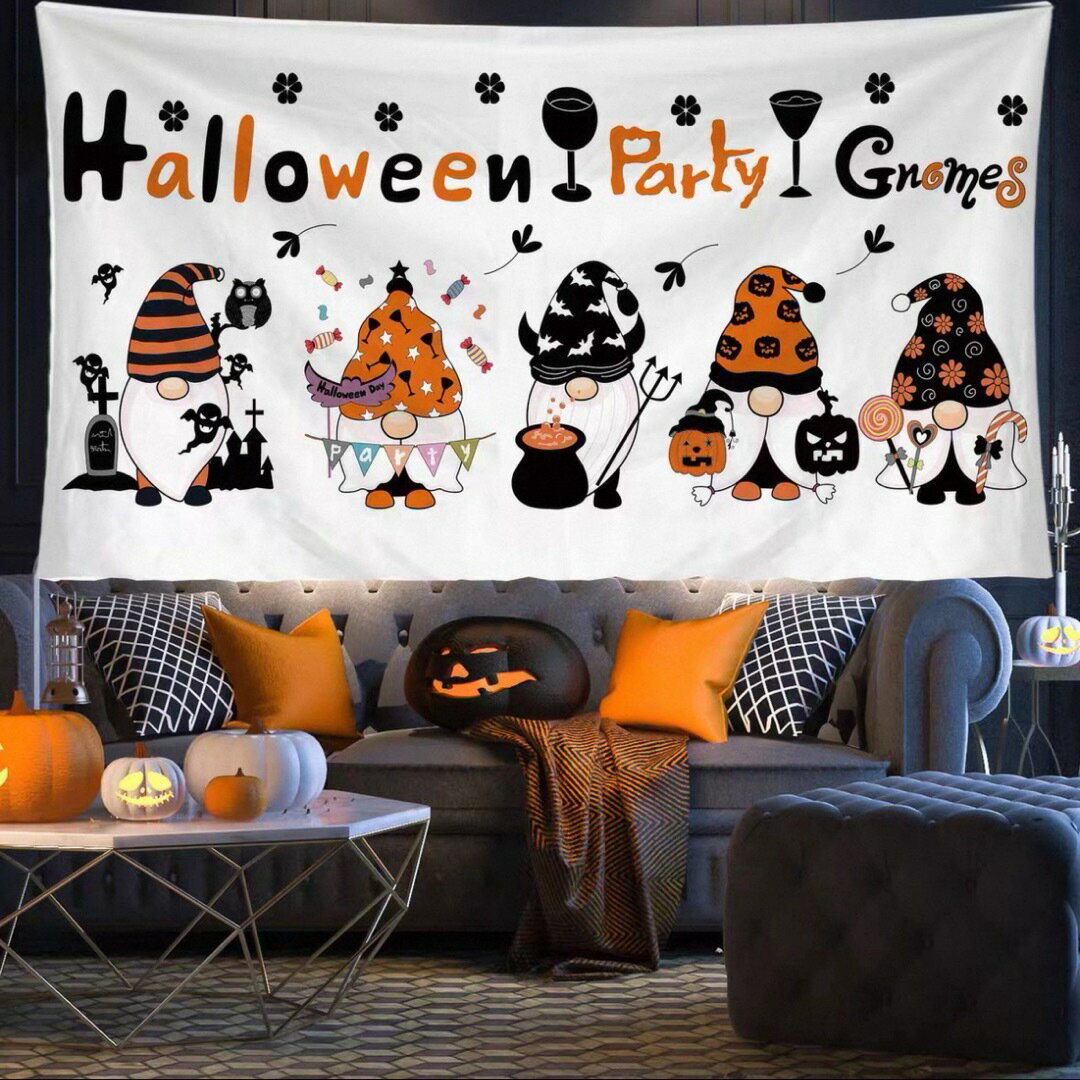 A065197タペストリー ハロウィン カボチャ布ポスター 壁面装飾 壁掛け飾り 窓 背景布