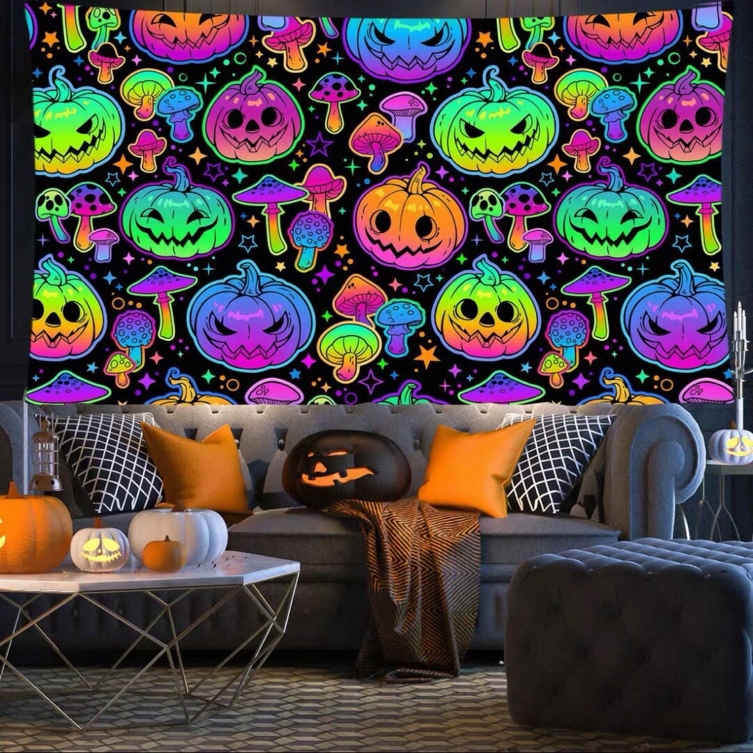 A065214タペストリー ハロウィン カボチャ布ポスター 壁面装飾 壁掛け飾り 窓 背景布