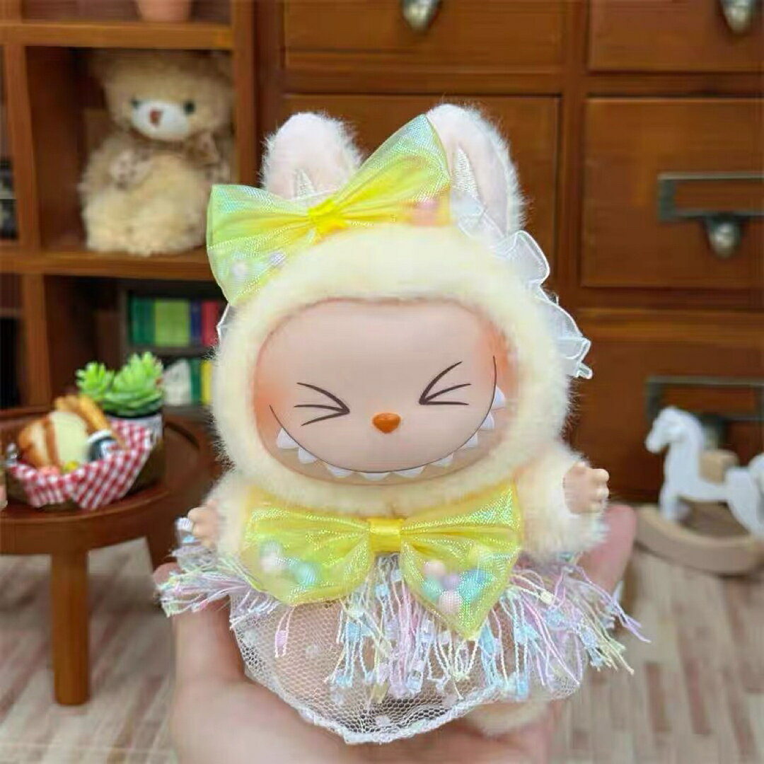 A065272新品2点セット labubuラブブぬいぐるみ服ワンピース17cm着せ替え着ぐるみ