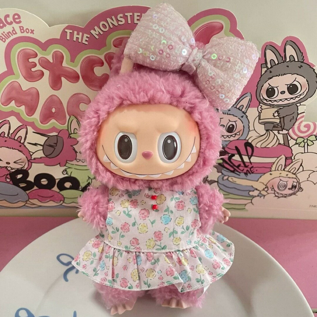 A065304新品2点セット labubuラブブ ぬいぐるみ服17cmドレス着せ替え 着ぐるみ