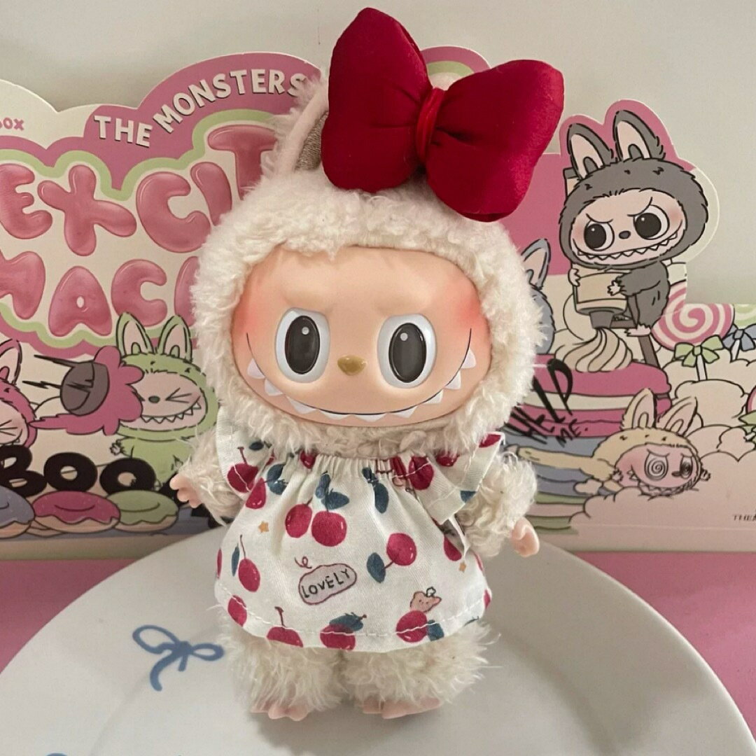 A065306新品2点セット labubuラブブ ぬいぐるみ服17cmドレス着せ替え 着ぐるみ