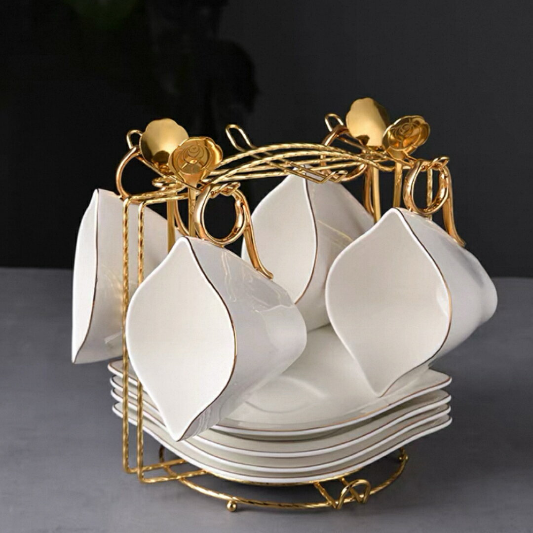 A065344ティー・コーヒーカップセット カップ4客セット 陶磁器ティーセット