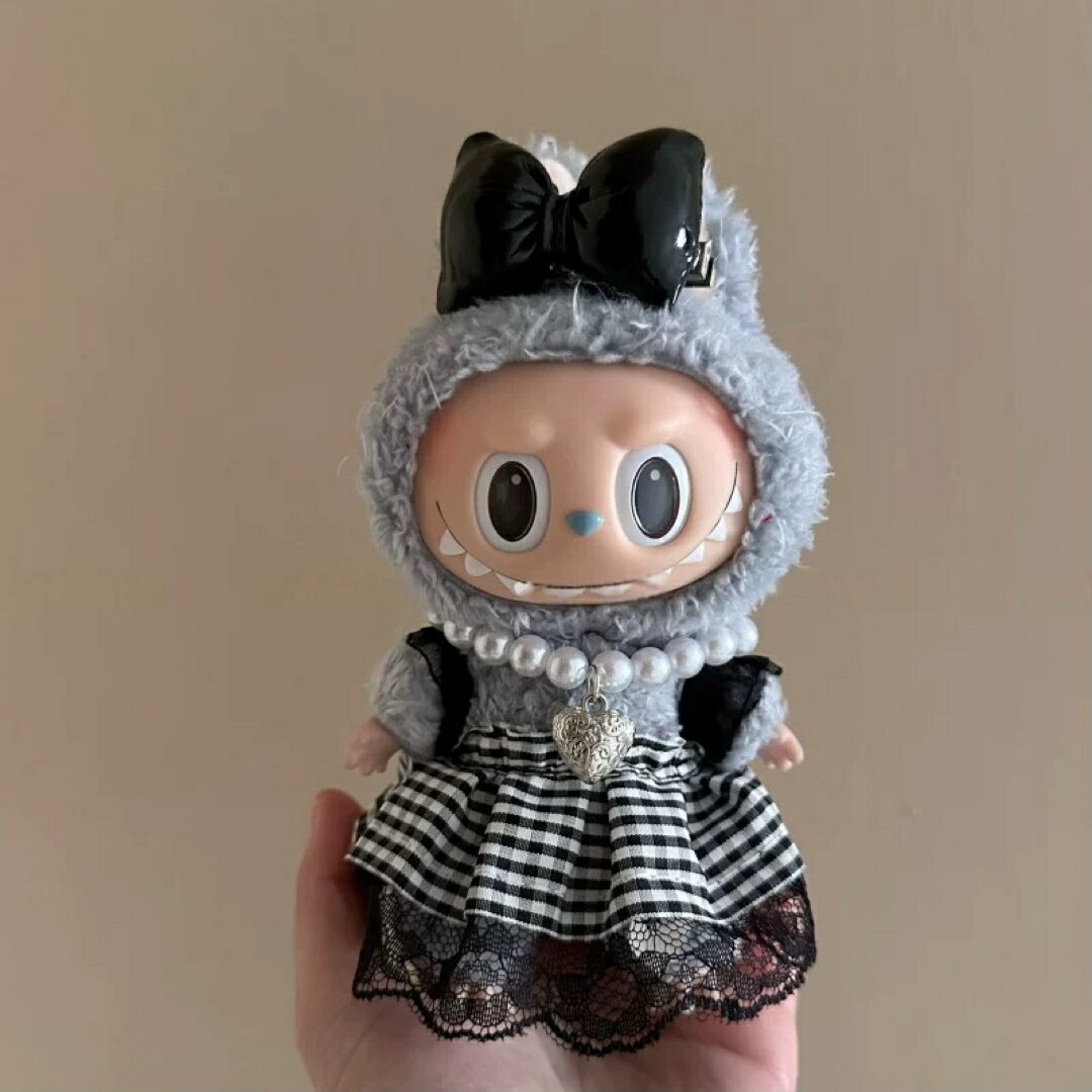 A065361新品3点セット labubuラブブ ぬいぐるみ服17cmドレス着せ替え 着ぐるみ