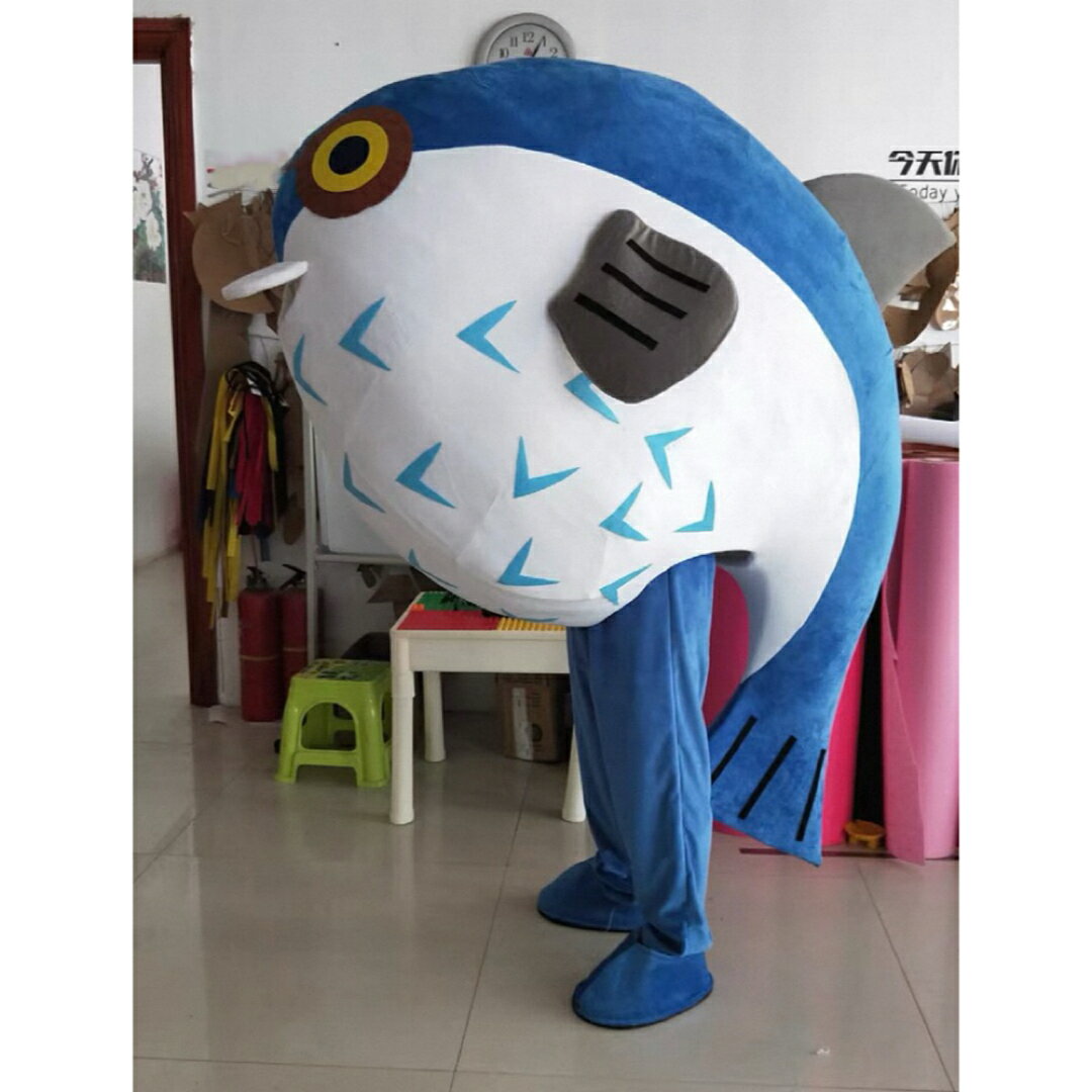 A065401コスプレ衣装 フグ 着ぐるみ大人用　きぐるみ キャラクター ハロウィン仮装