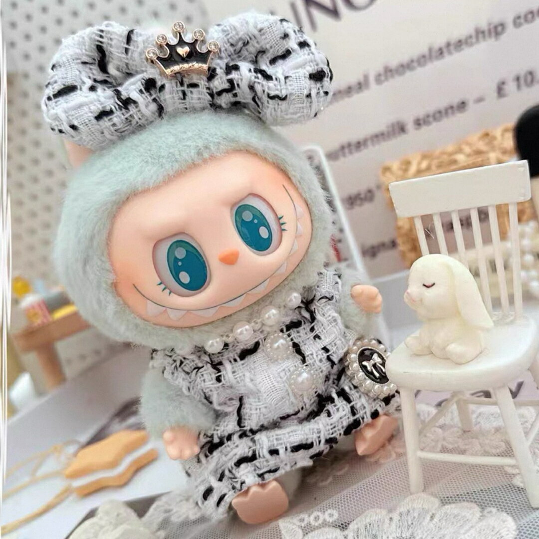 A065522新品2点セット ワンピースlabubuラブブぬいぐるみ服17cm着せ替え着ぐるみ