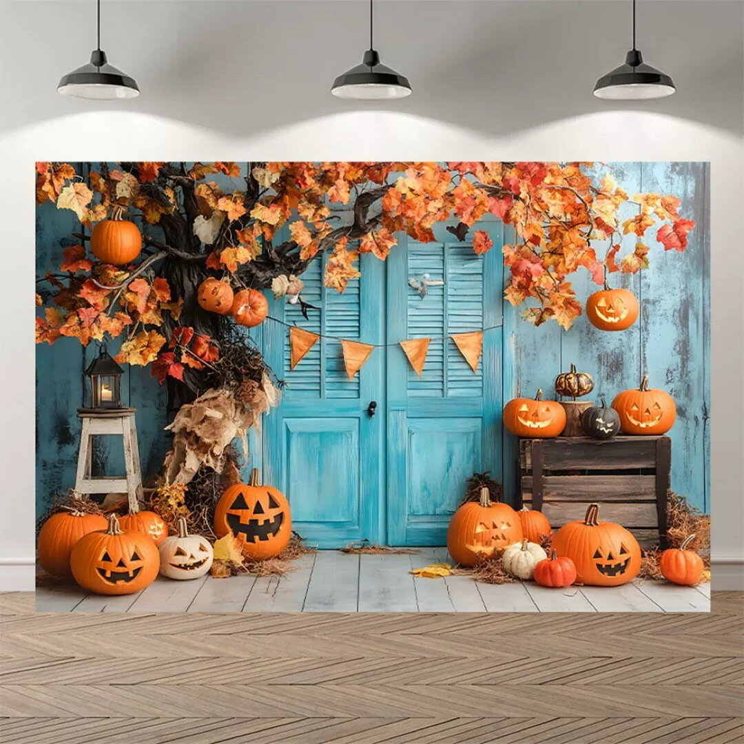 A065797タペストリー ハロウィン カボチャ布ポスター 壁面装飾 壁掛け飾り 窓 背景布