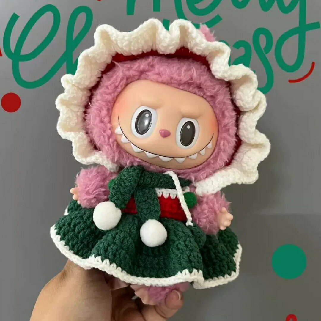 A065546新品2点セット可愛いlabubuラブブぬいぐるみ服17cm着せ替え着ぐるみ