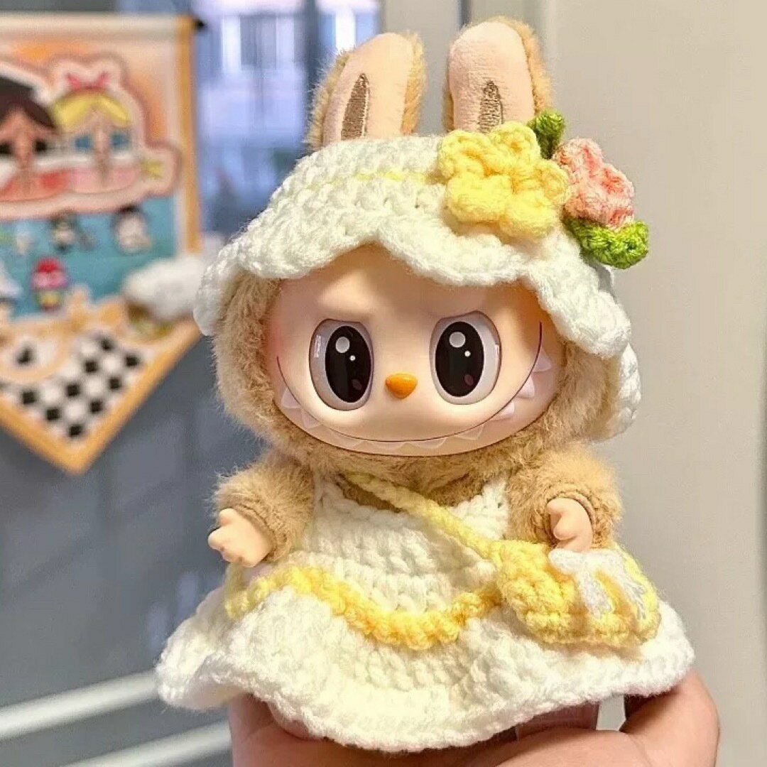 A065549新品3点セット可愛いlabubuラブブぬいぐるみ服17cm着せ替え着ぐるみ