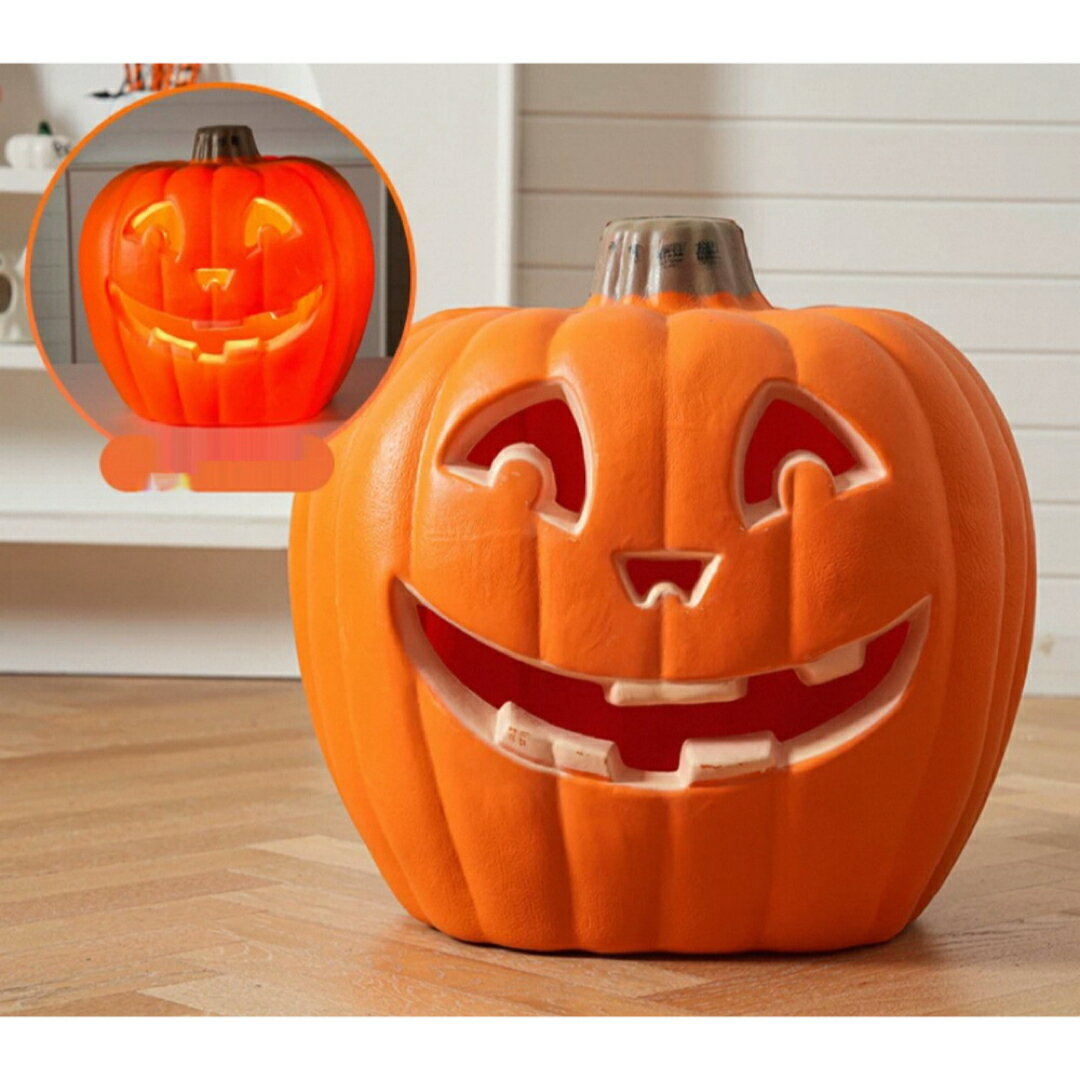 A065608ハロウィン かぼちゃランタン LEDライト付き ジャックオーランタン 装飾置物