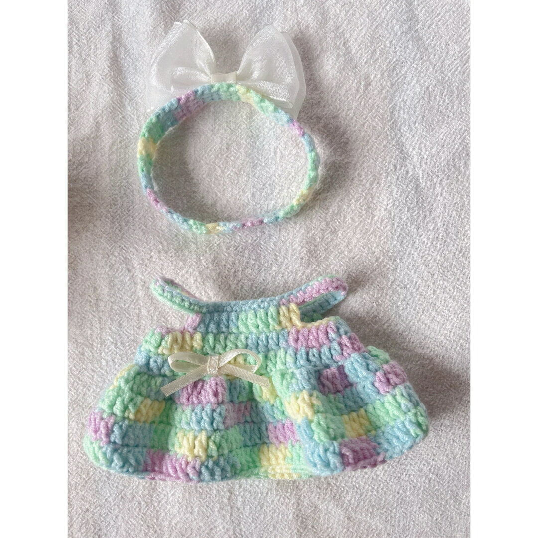 A065646新品2点セット ワンピースlabubuラブブぬいぐるみ服17cm着せ替え着ぐるみ