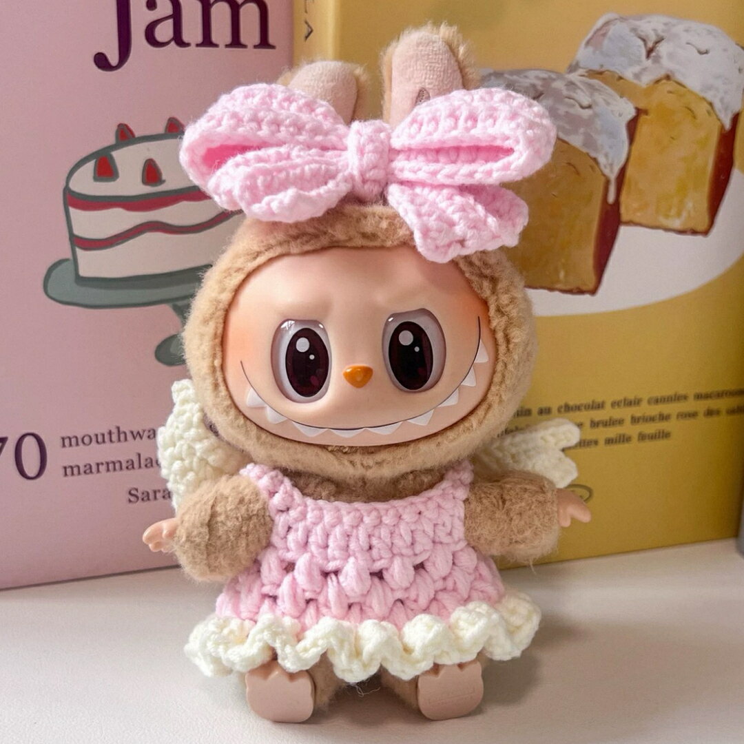 A065682新品2点セットワンピース labubuラブブぬいぐるみ服17cm着せ替え着ぐるみ