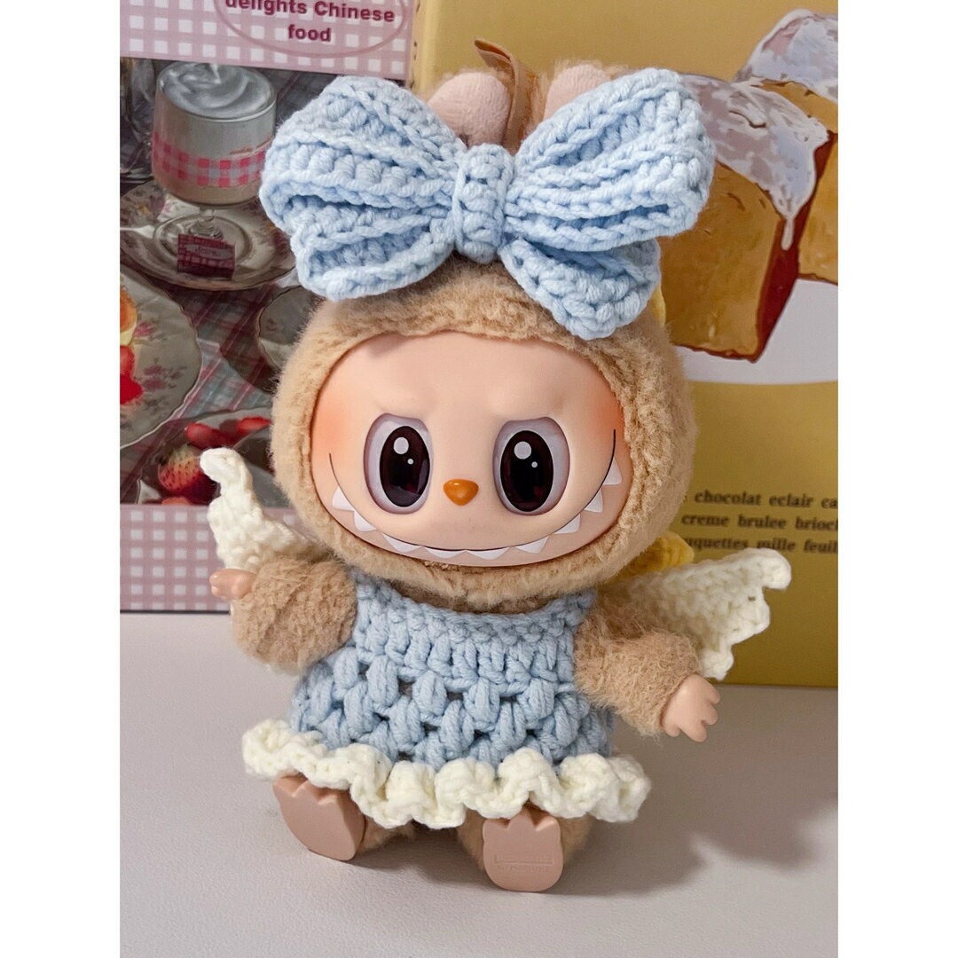 A065683新品2点セットワンピース labubuラブブぬいぐるみ服17cm着せ替え着ぐるみ