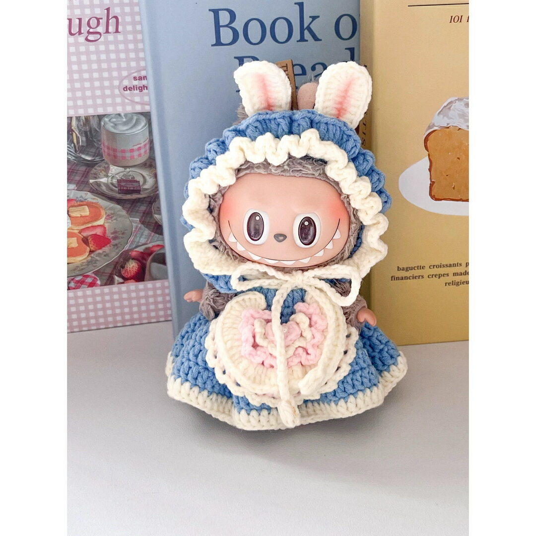 新品3点セット可愛いlabubuラブブぬいぐるみ服17cm着せ替え着ぐるみ