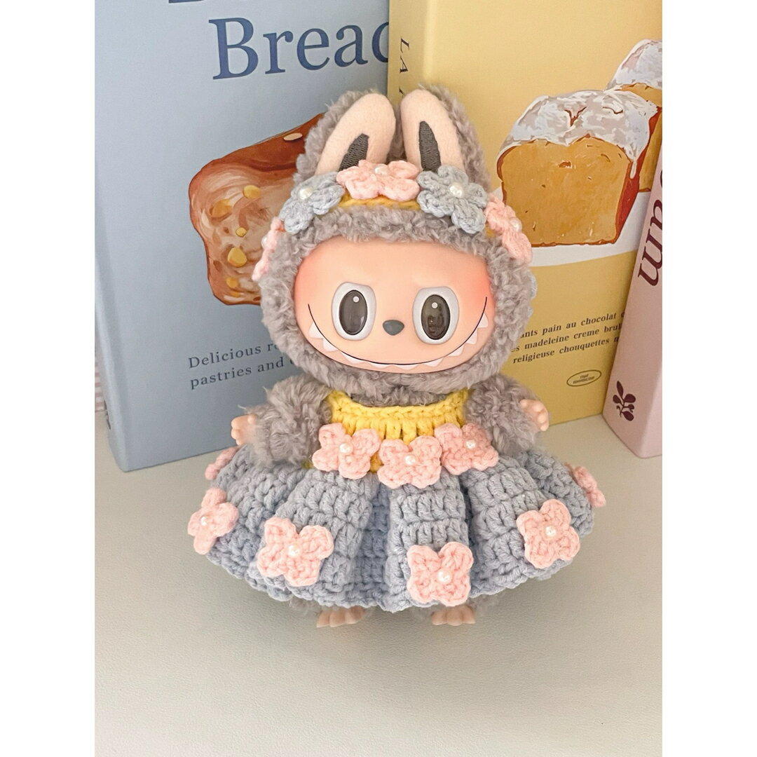 A065730新品2点セットワンピース labubuラブブぬいぐるみ服17cm着せ替え着ぐるみ