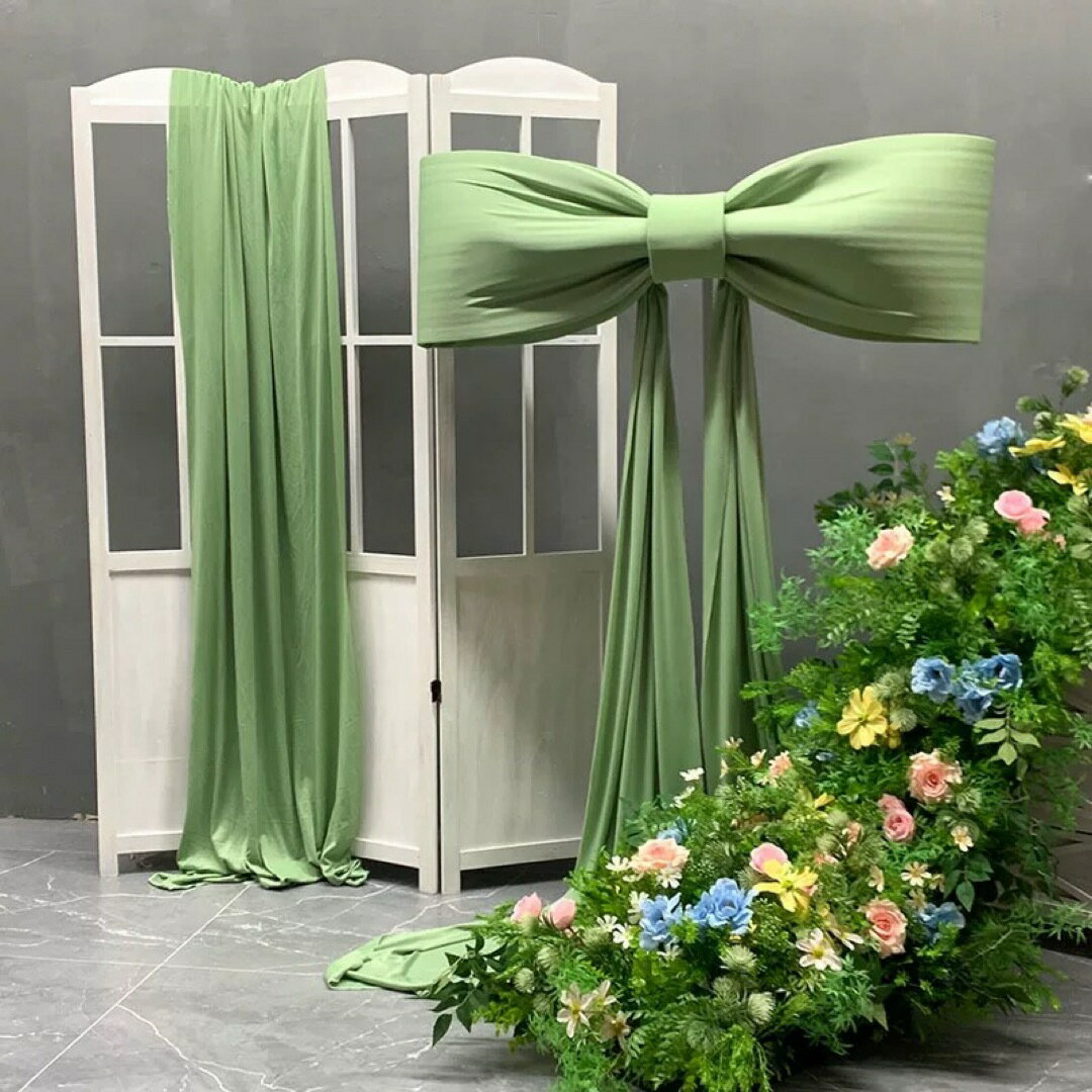 樂天商城 - 特大リボン装飾 結婚式ロングテール演出 ウェディング撮影 背景デコレーション