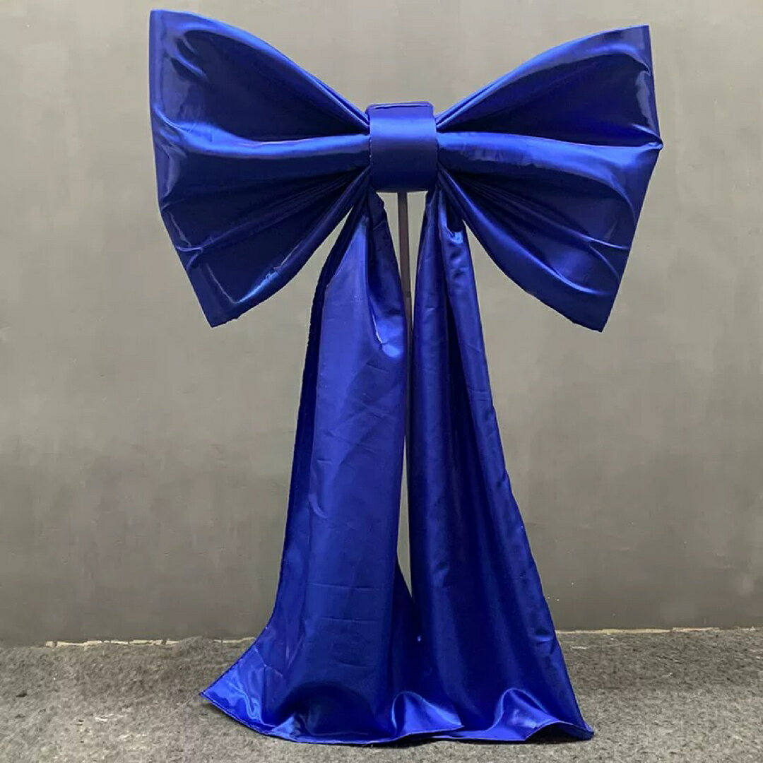 特大リボン装飾 結婚式ロングテール演出 ウェディング撮影 背景デコレーション