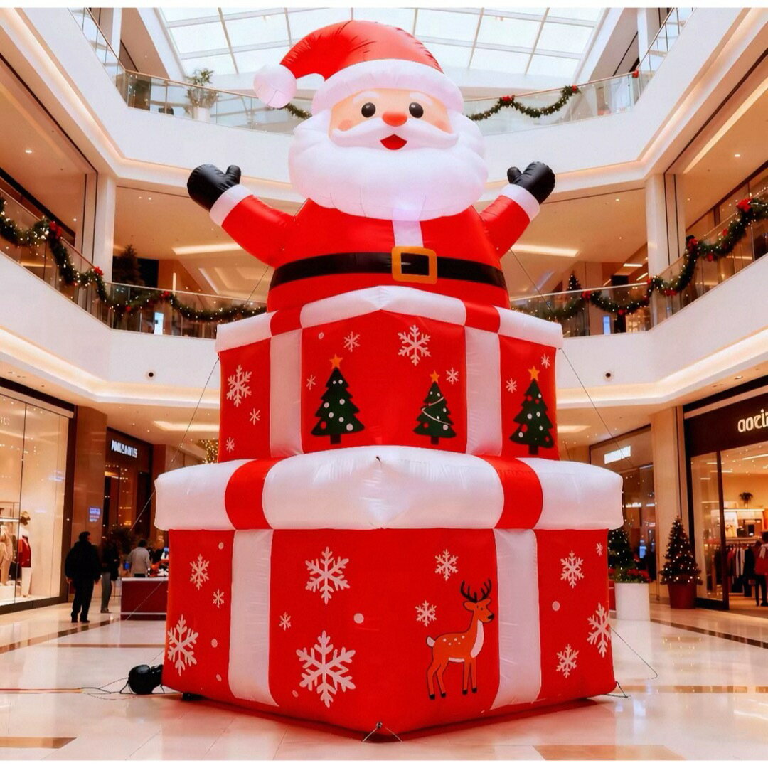クリスマス飾りサンタさん ライトアップ インフレータブル 膨らます庭　屋外装飾