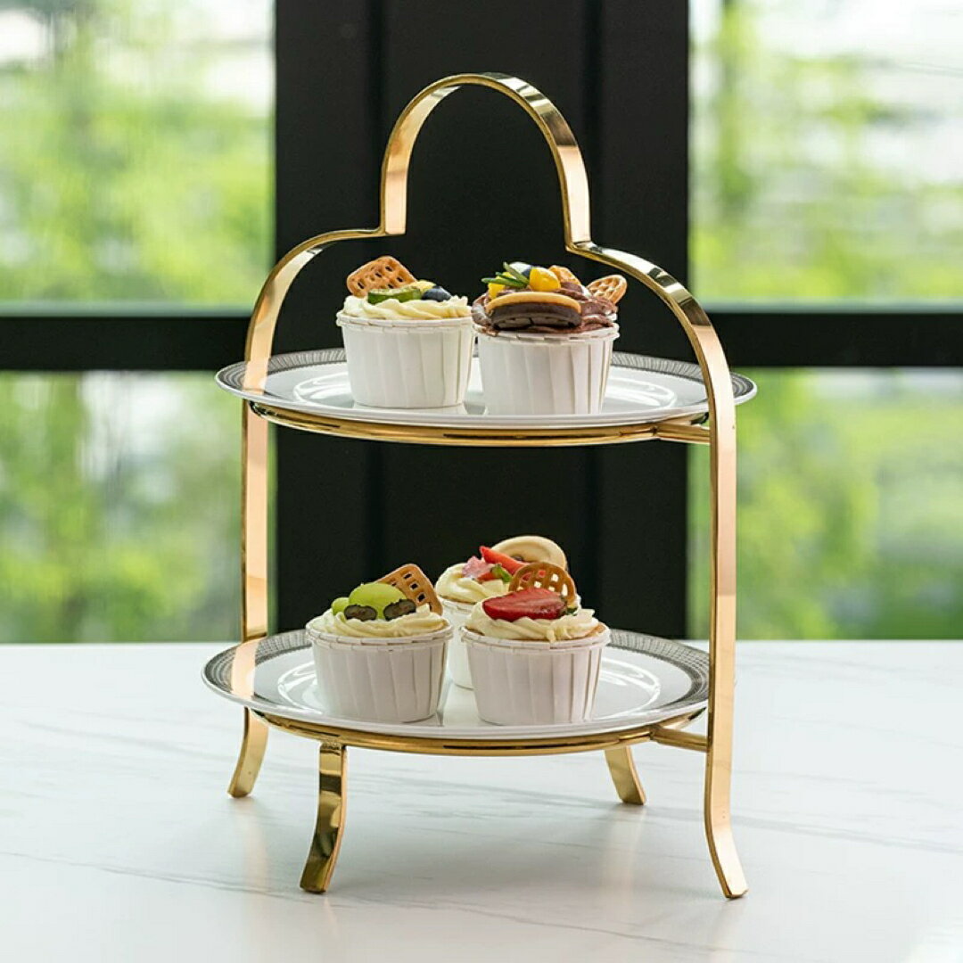 Other - ケーキスタンド二段ゴールドアフタヌーンティー デザートスタンド スイーツスタンド
