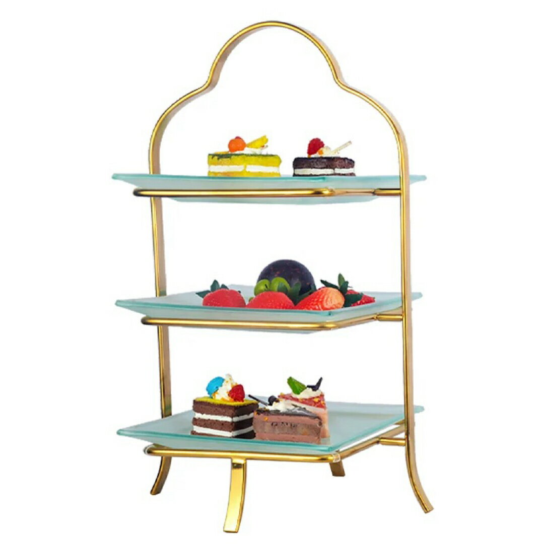 ケーキスタンド 三段 ゴールド アフタヌーンティー スイーツスタンド デザート皿