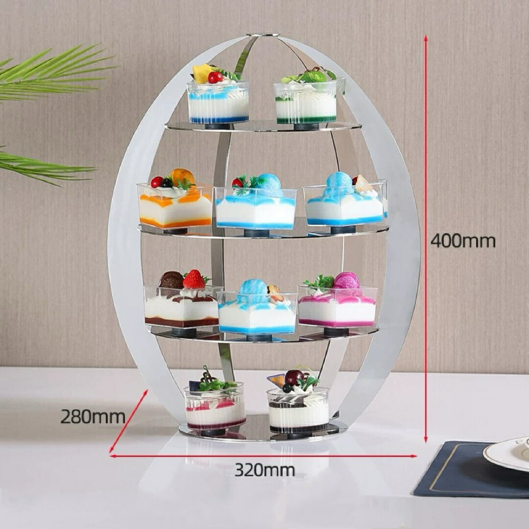ステンレス鋼ケーキスタンド 三段デザートスタンド 食器 スイーツディスプレイ