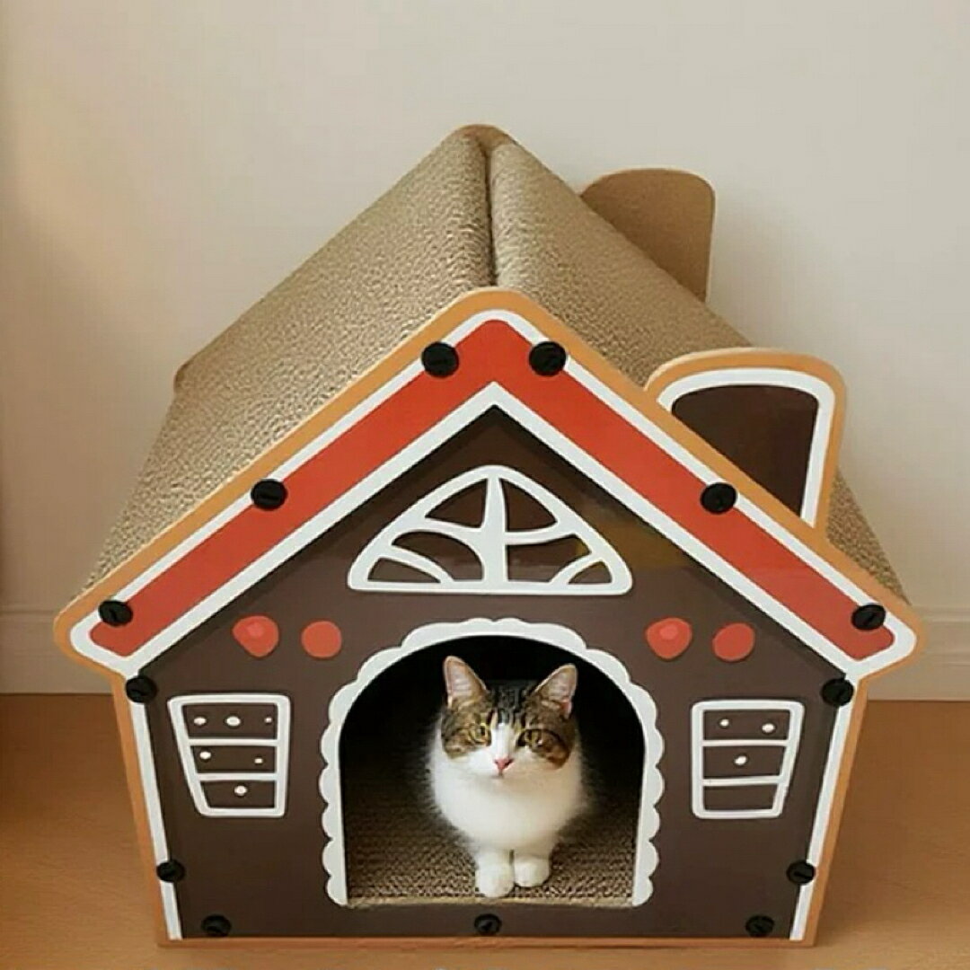 猫ハウス 爪とぎ ダンボール 猫ベッド かわいい 猫用ハウス キャットハウス