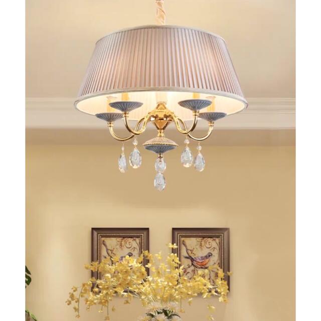 商品説明 【商品仕様】E14白熱球、電球型蛍光灯、LED電球使用可能使用電球：5個（※電球は付属しておりません）本体サイズ：幅50 x 高さ48 （cm）★取付方法：電源直結タイプです、裏側に電線の結線がございます。照明器具は天井でネジを固...