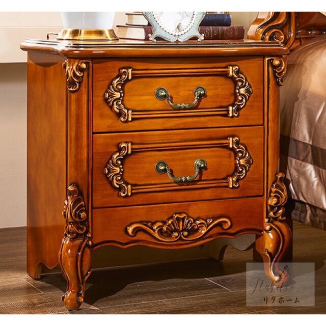 A004399高級ベッドサイド用テーブル サイドテーブル 収納キャビネット 引き出しチェスト [2]