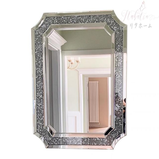 A004490高級壁掛け鏡 キラキラ壁掛け ．壁掛けミラー ウォールミラ 豪華鏡アンティーク調