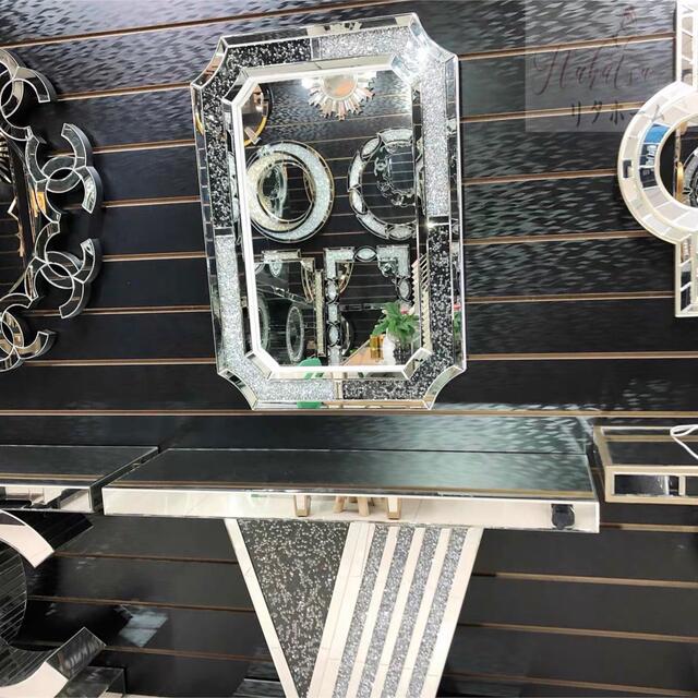 A004490高級壁掛け鏡 キラキラ壁掛け ．壁掛けミラー ウォールミラ 豪華鏡アンティーク調