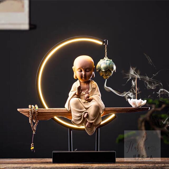 A004635高級感溢れる 禅の置物 吊り倒流香炉　お香用具 仏教飾り置物　開運風水