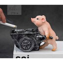 A004702豚 灰皿 陶器製 ブタ サングラス小物入れ 可愛い雑貨