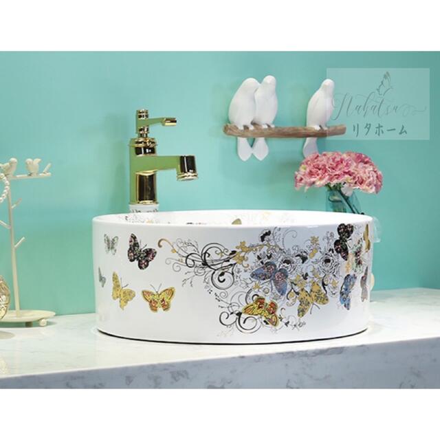 A004729高級洗面台 洗面ボウルセット 洗面ボール 手洗い鉢 洗面器 蛇口 排水金具付き