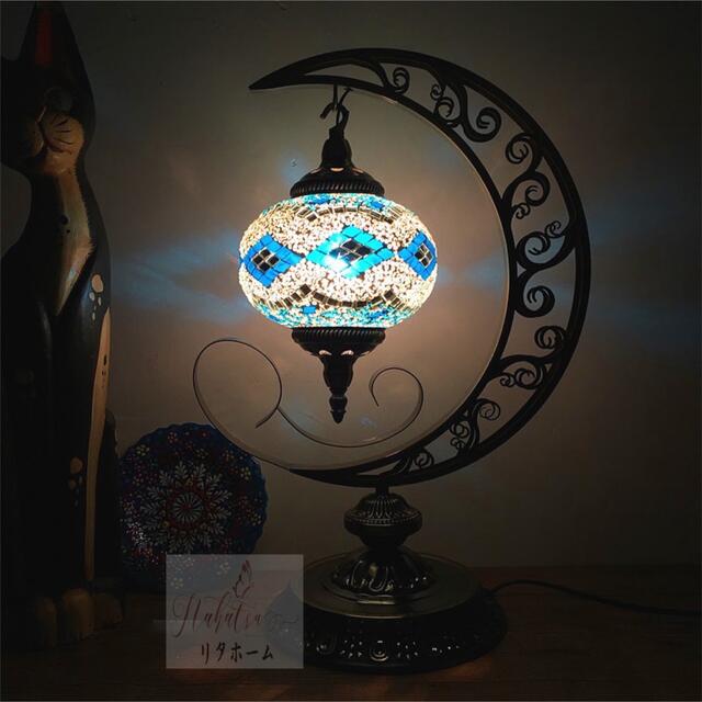 A004756高級感溢れる トルコ風　ステンドグラス　テーブルランプ　照明卓上スタンド 手作り