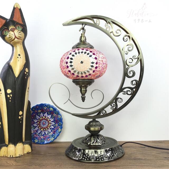 A004760高級感溢れる トルコ風 ステンドグラス テーブルランプ 照明卓上スタンド 手作り