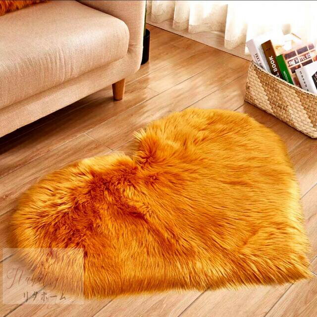 A004804洗えるハートラグ 70x90ラグ マット ふわふわ サラサラ ホットカーペット