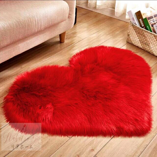 楽天リタハウス　楽天市場店A004805洗えるハートラグ 70x90ラグ マット ふわふわ サラサラ ホットカーペット