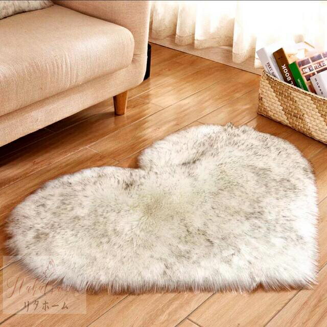 A004806洗えるハートラグ 70x90ラグ マット ふわふわ サラサラ ホットカーペット