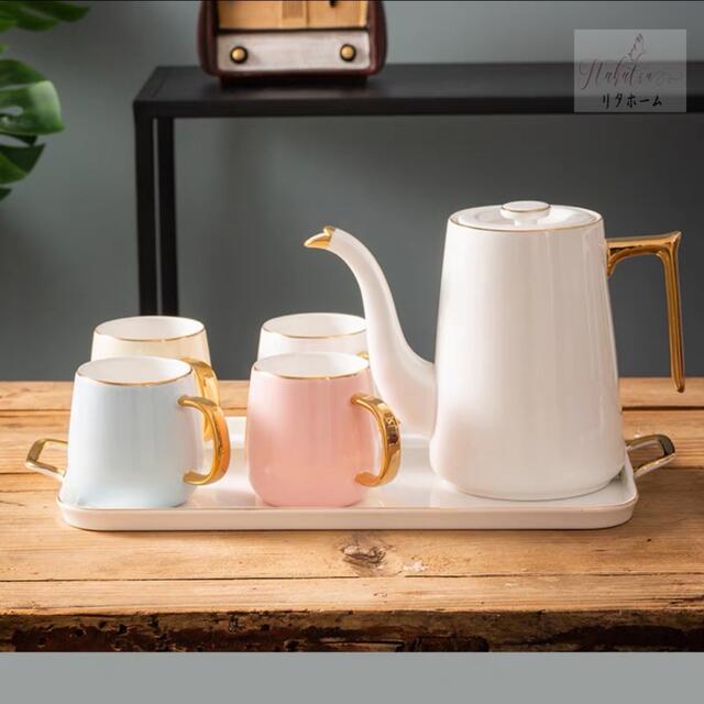 A004907ティー・コーヒーカップセット カップ4客セット 陶磁器ティーセット