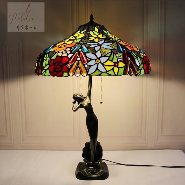 商品説明 サイズ：幅約50 x 高さ73（cm）ワット数 ：　電球60W×2個（E26）素材：ガラス、樹脂、合金、鉄ハンドメイドの為納品は14日程かかります。☆☆★★★★★★★★★★★★★☆☆ ◆お客様のご覧になっているモニター等により多少...